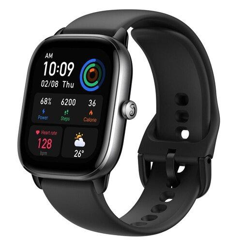 Męski smartwatch Amazfit GTS 4 w kolorze czarnym.