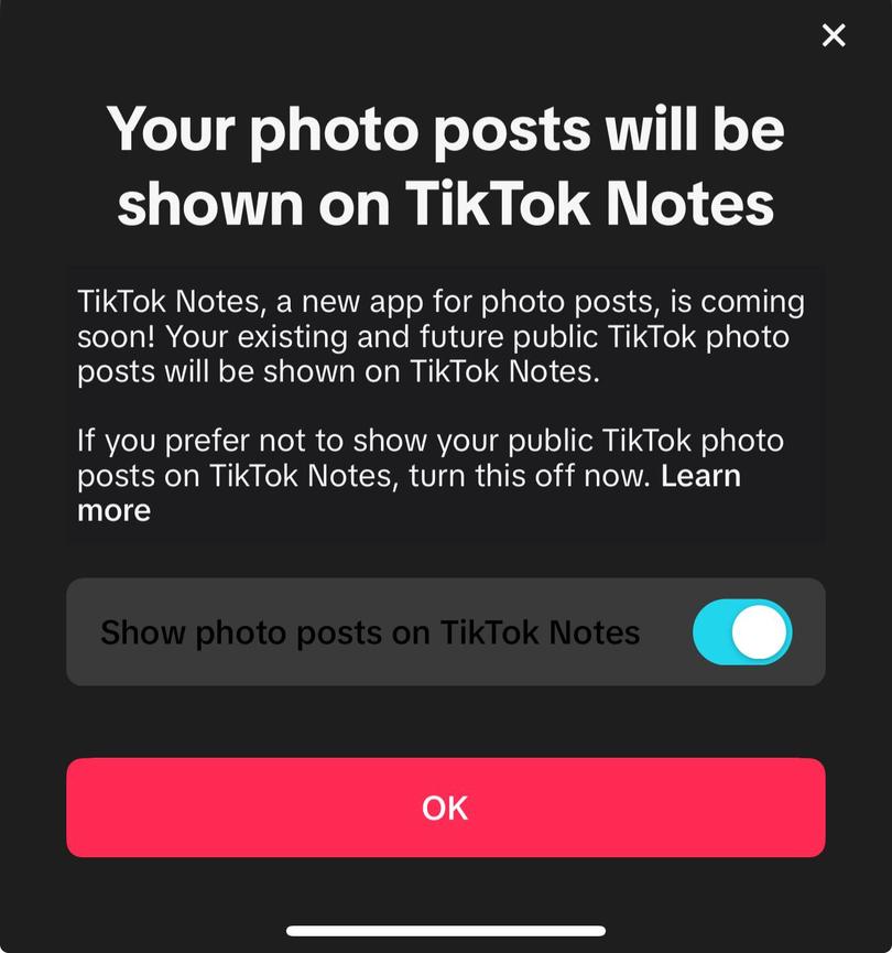 TikTok Notes aplikacja kiedy premiera