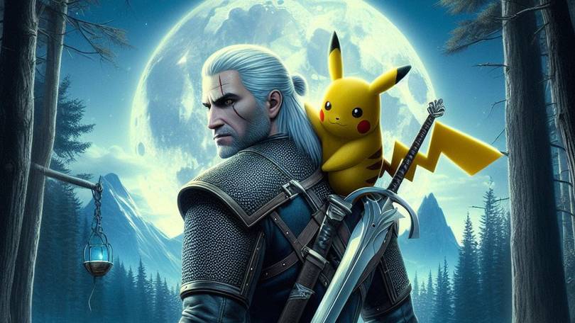 Pikachu jako Wiedźmin? Sprawdź jak to widzi SI. Geralt z Rivii w świecie Pokemon to szaleństwo