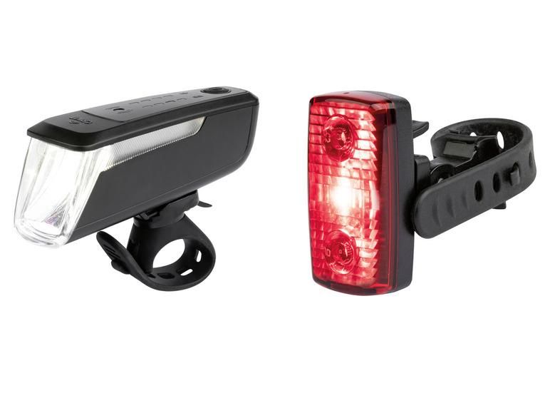 Akcesoria rowerowe CRIVIT Zestaw lamp rowerowych LED z czujnikiem hamowania