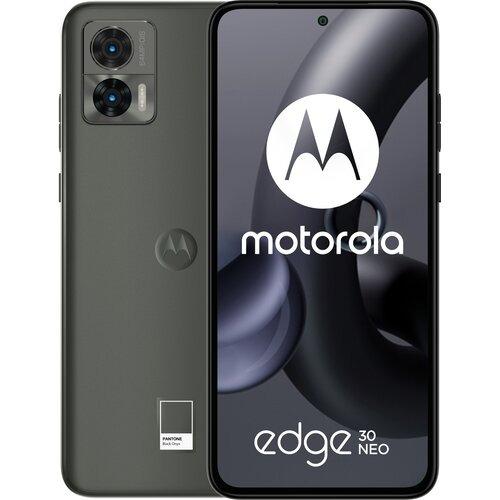 Smartfon Motorola Edge 30 Neo w kolorze czarnym na białym tle.